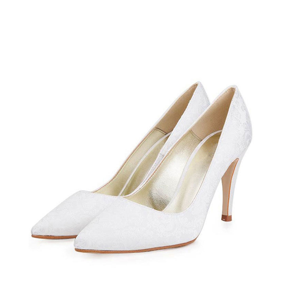 Classical style white women high heel pump dress shoes YB2044