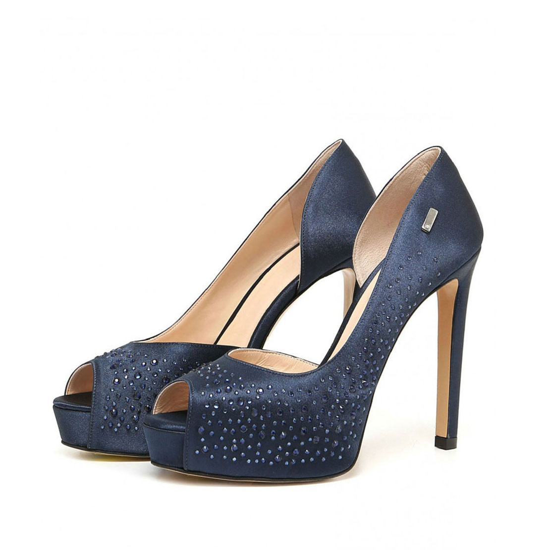  The diamond studded peep toe heels women dress shoes YB2071