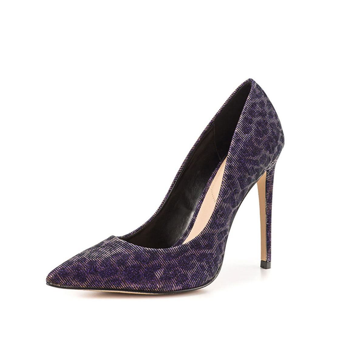  Fabric upper leopard print thin heel point toe sexy women designer shoes YB1006