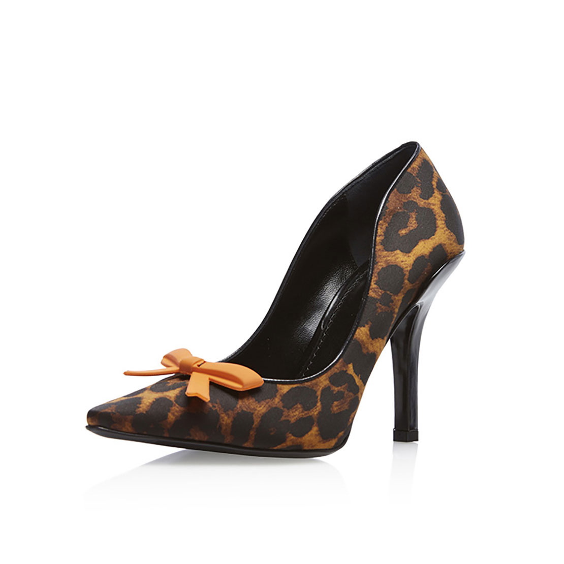 Leather leopard print high heel latest sexy butterfly women pump shoes YB1028
