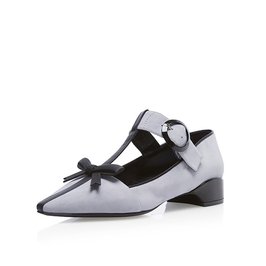 Suede leather gray 3cm heel elegant design butterfly ladies sandals YB1026