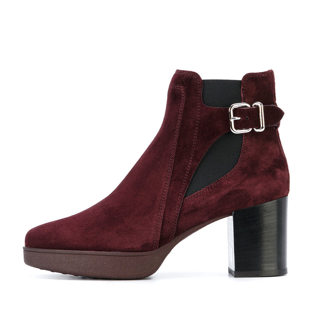 Suede leather wine red heel autumn winter metal buckle women nice boots YB4018