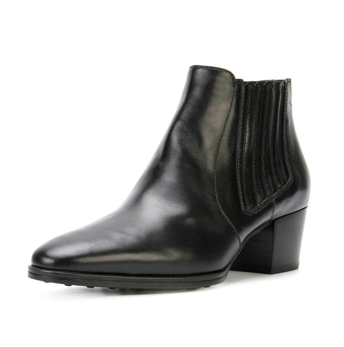 Genuine leather black heels point toe classical winter ladies job boots  YB4019