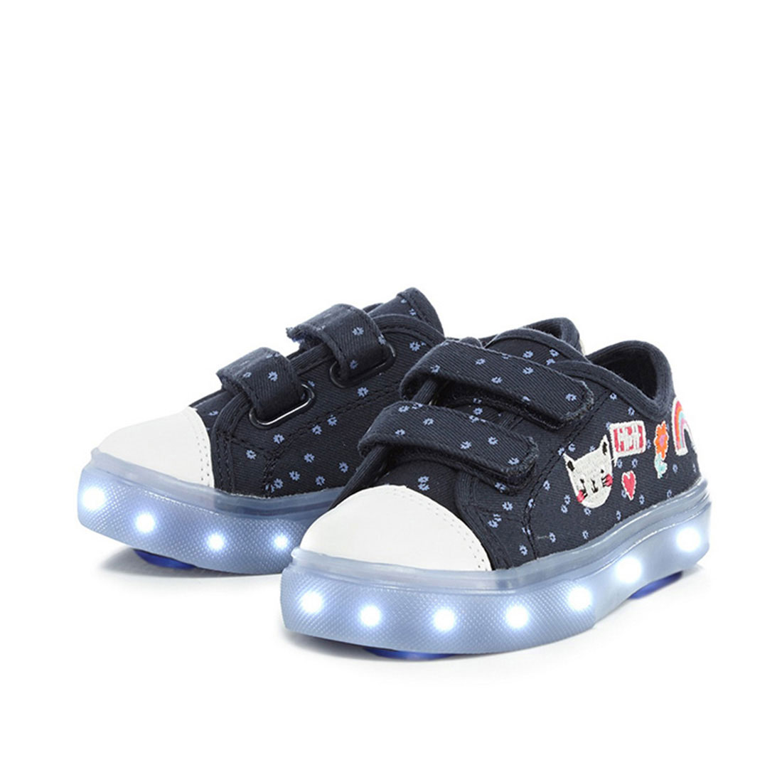 Fabric upper dark blue flat fashion design light shoes kid