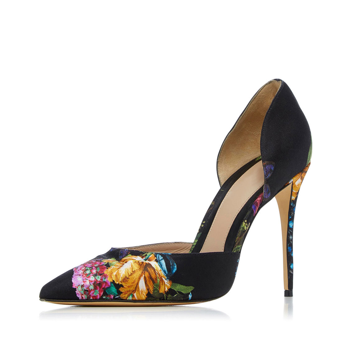 Design for ladies black thin high heel point toe evening pump dress shoes YB4035