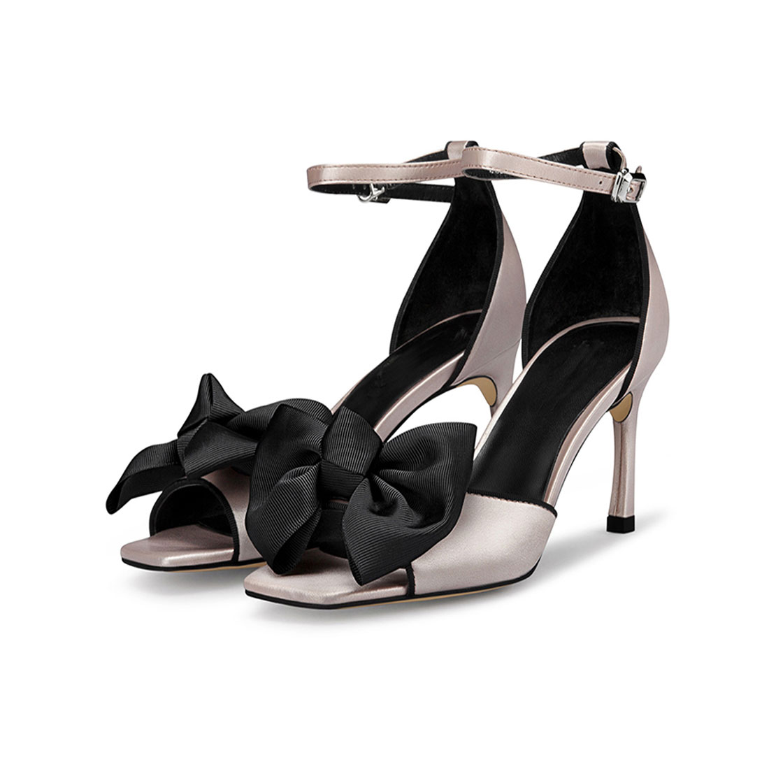 Wholesale Satin upper with butterfly decoration high heel women sandal  YB2022