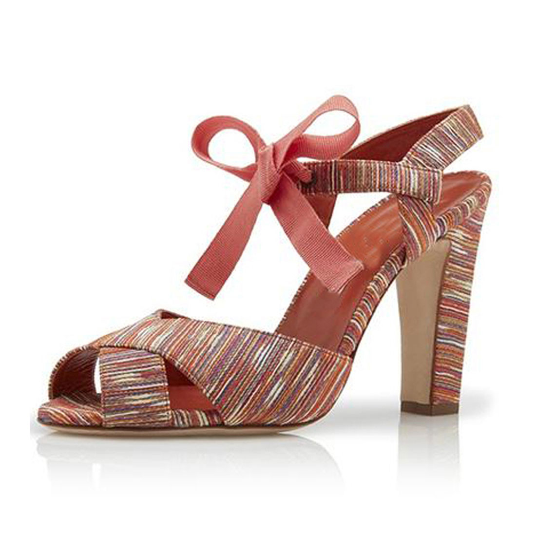 Colourful fabric upper with ribbon bow women shoes summer sandals HS9002