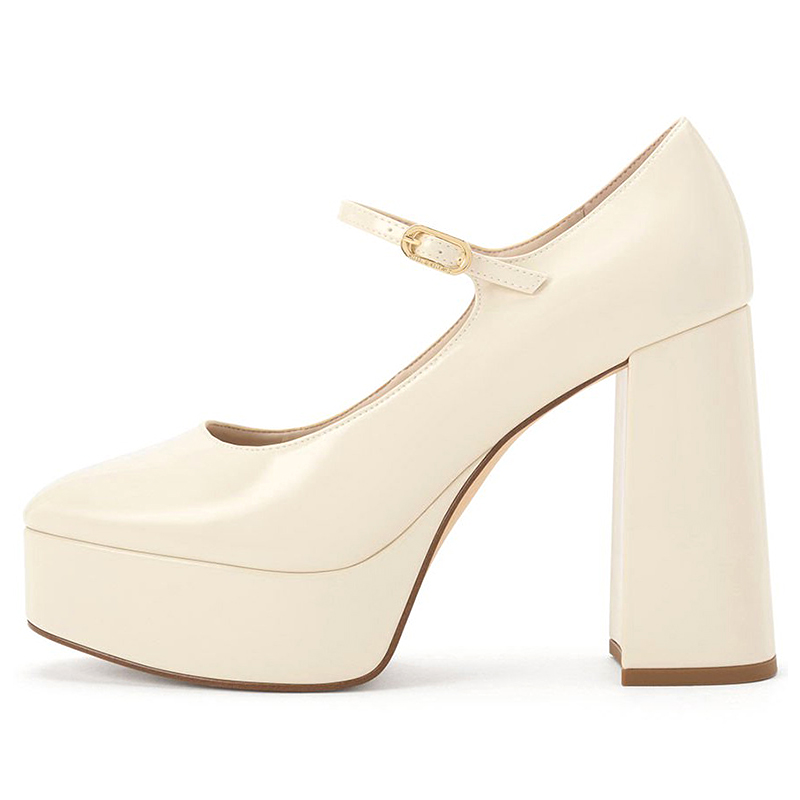 Fashion luxury elegant mary jane chunky high heels platform women pumps shoes