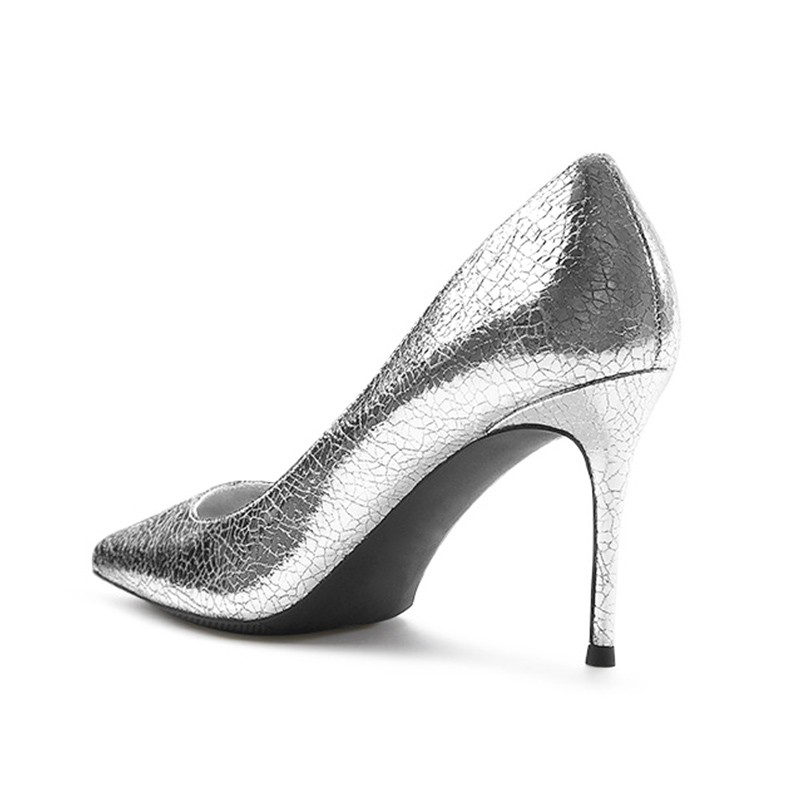 Fashion sexy sliver color thin high heels pointed toe women pumps shoes
