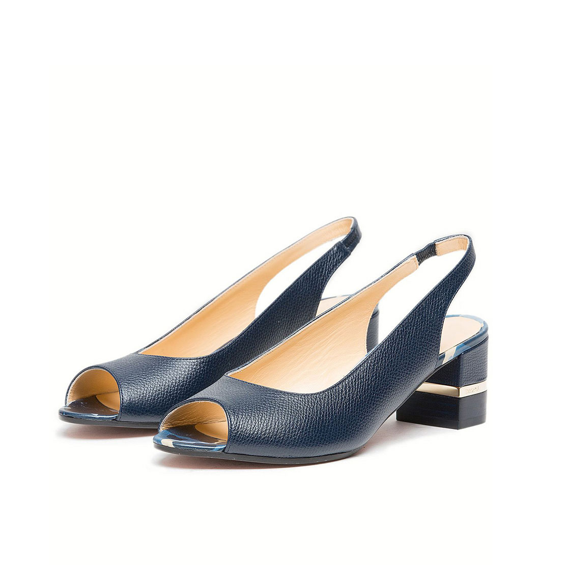 Classical elegant style leather peep toe chunky heels strap women ...