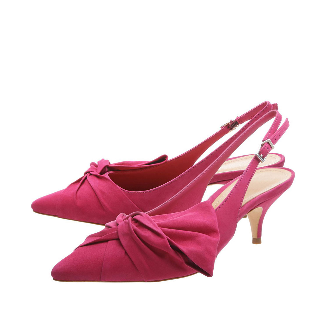 Suede leather fuchsia heels point toe sexy summer ladies shoes sandals ...