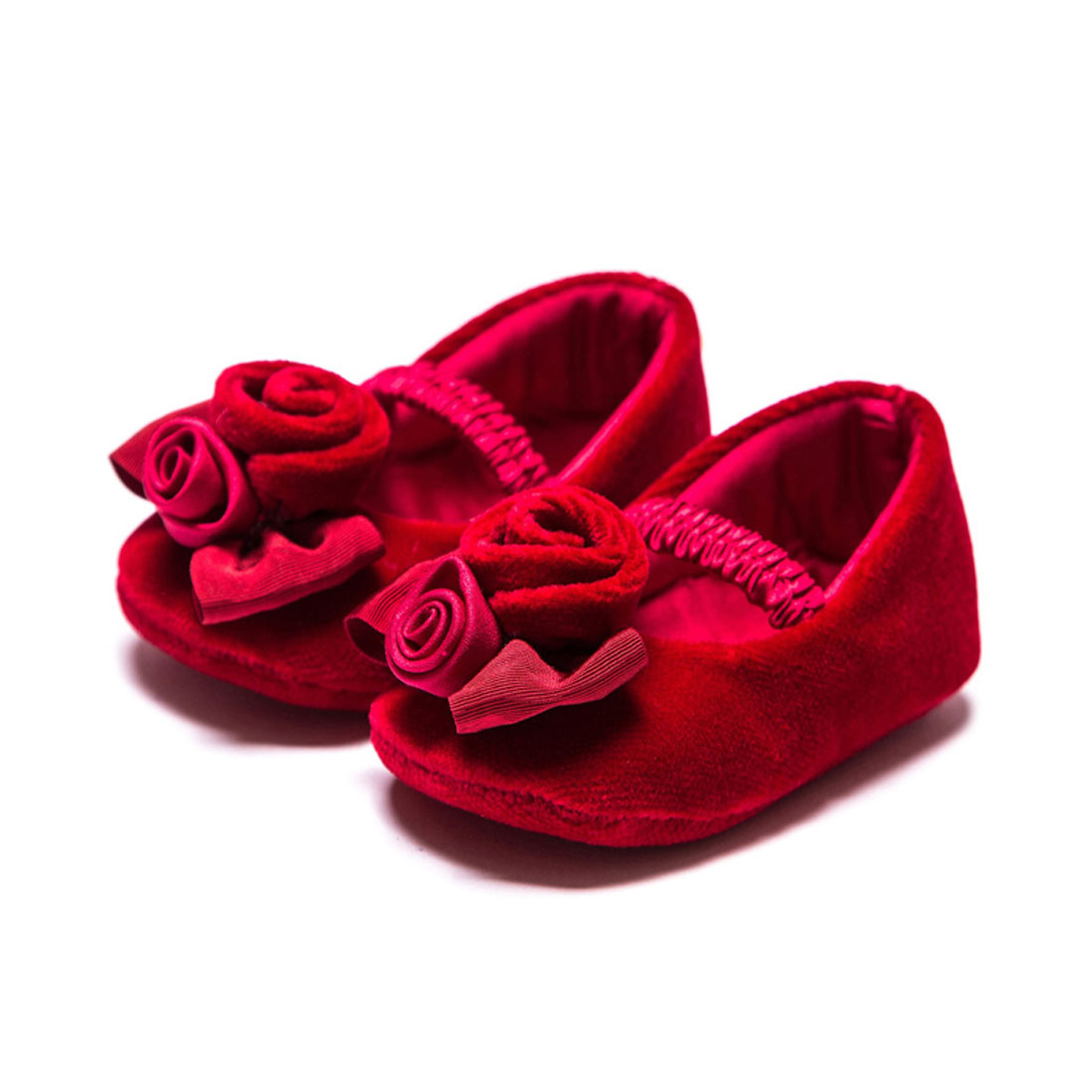 2017 baby red rose girl soft-soled flat shoes baby toddler shoes YH1143