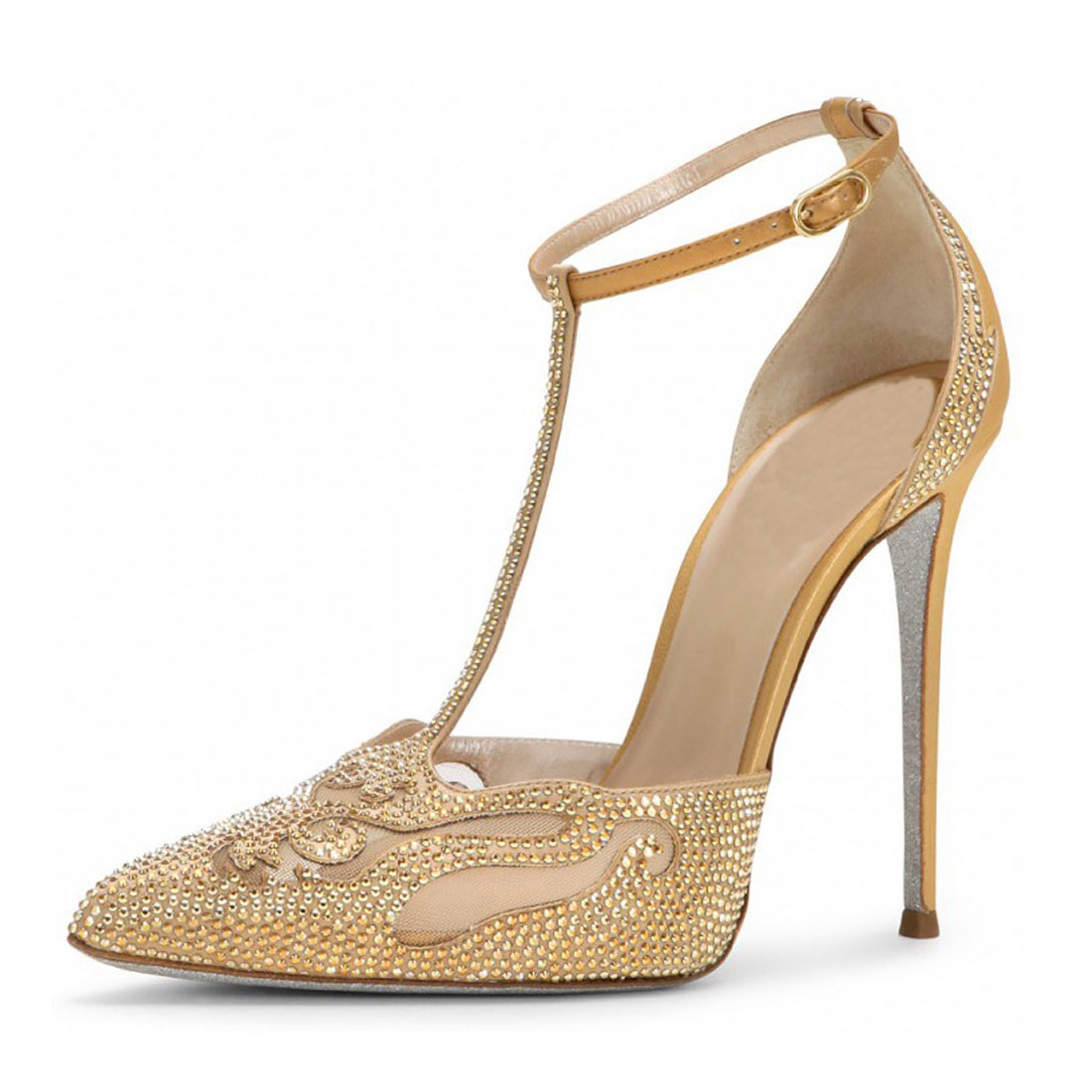Luxury sliver diamond women high heel bridal shoes wedding dinner shoes ...