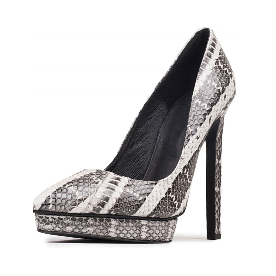 Wholesale factory snake leather platform high heel women dress shoes YH1204