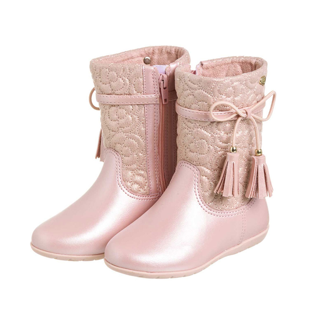 Custom Logo Lovely Leather With Tassel Snow Winter Kids Girls Half Boot KD0237