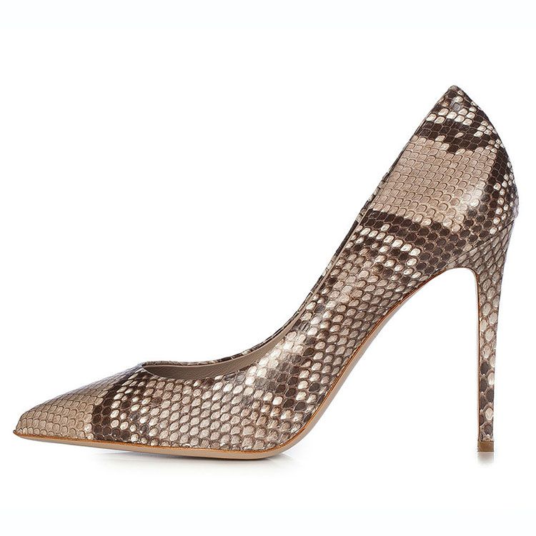 11cm high heel nuse sneak skin point dress lady shoes PP1001