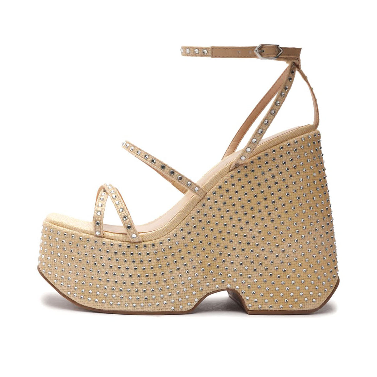 2022 new trend sexy wholesale customized logo orivet raffia strip wedge sandals