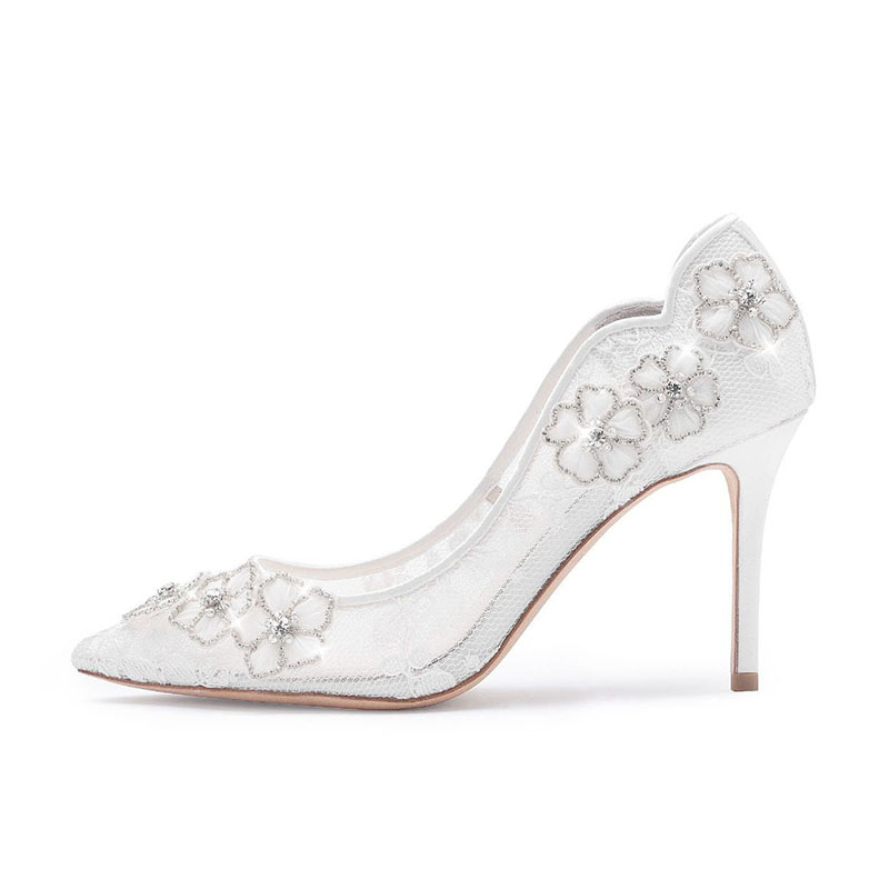 twinkle wholesale customized logo thin heels pointed toe wedding shoes bridal