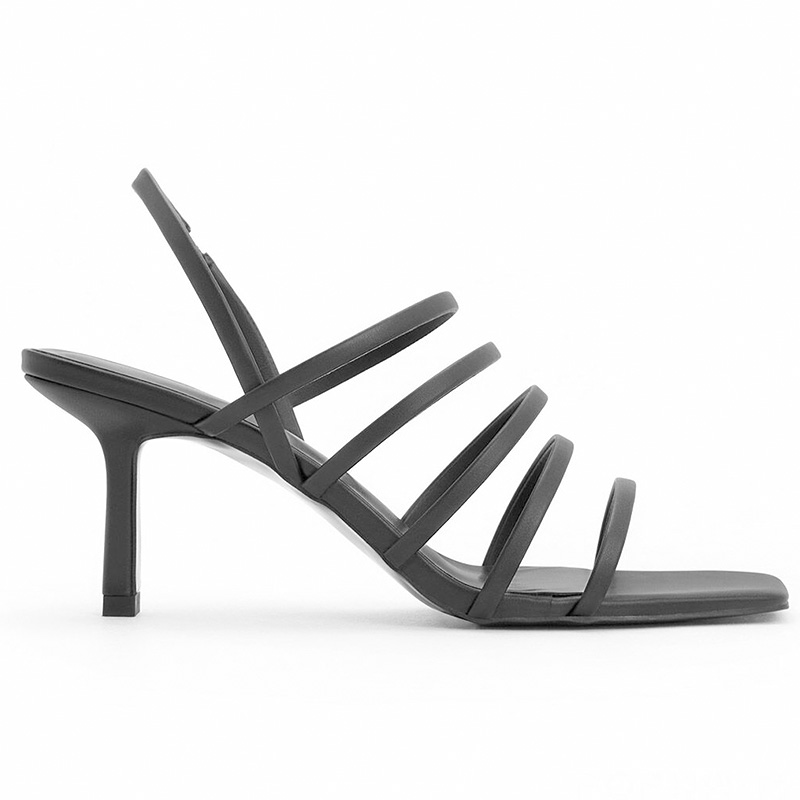 2023 New sexy luxury casual thin strap mid heels slingback women sandals shoes