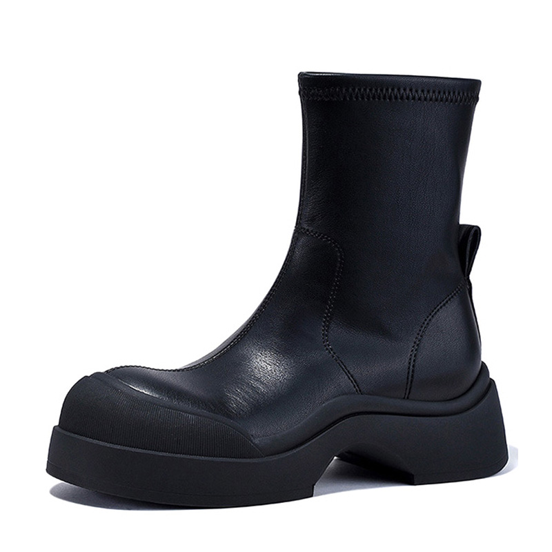 Fashion water proof comfortable mid calf thick sold round toe women boots shoes