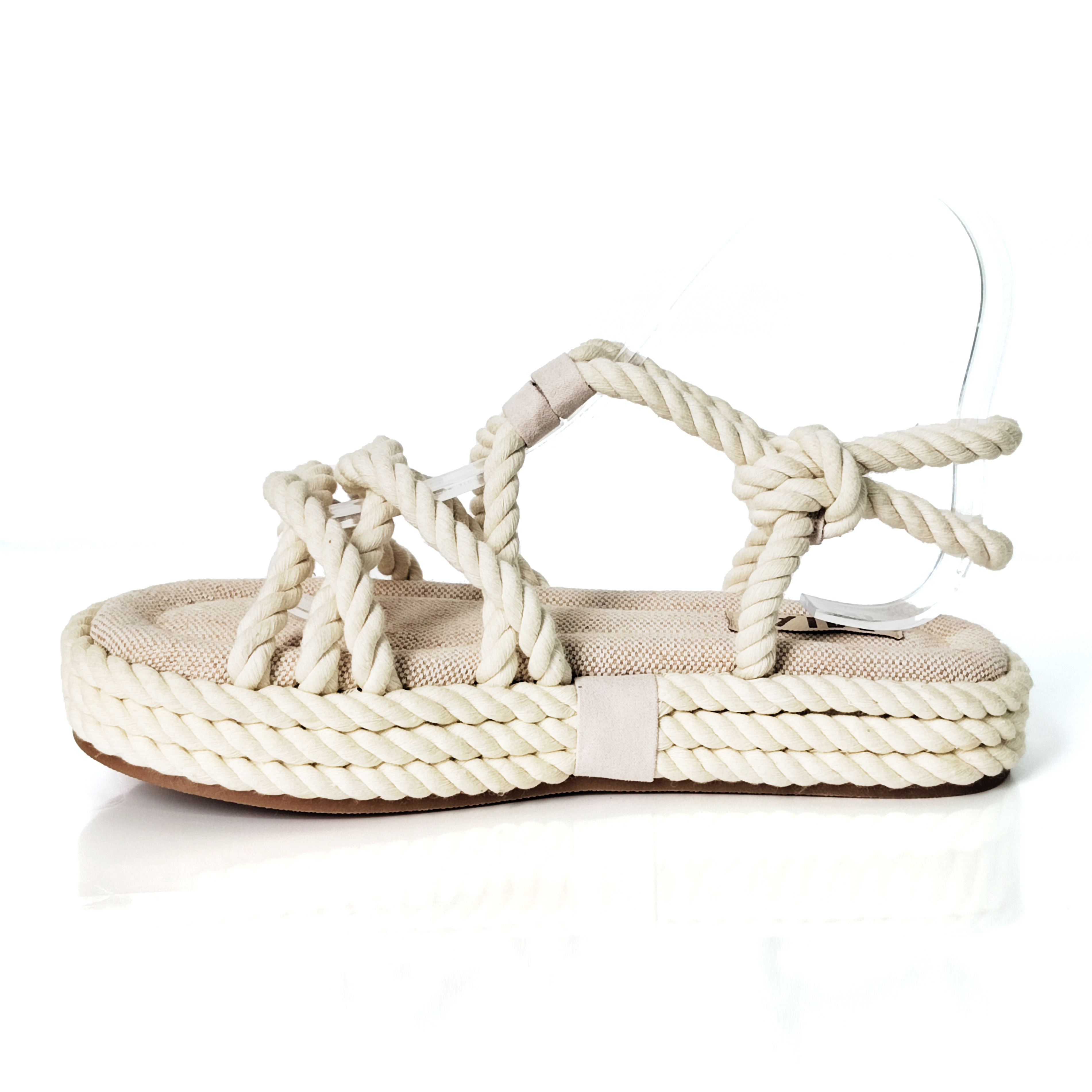 New style fashion comfortable open toe ankle strap rope platform slide sandals