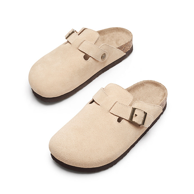 2023 New trend casual adjustable buckle thick sold clogs women flat shoes